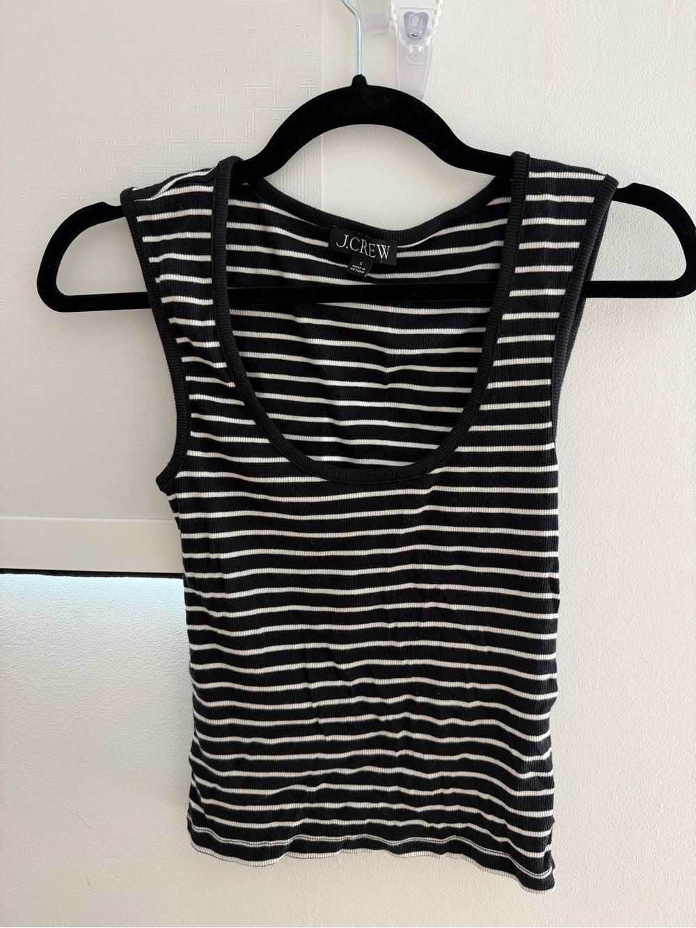 J. Crew Cropped Fine Rib Scoopneck Tank Top